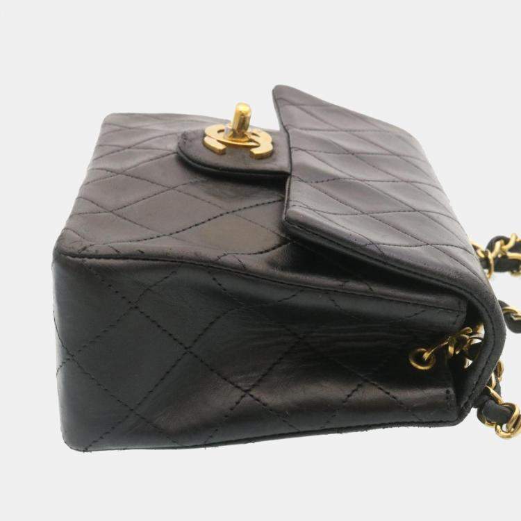 Chanel Black Leather Square Mini Flap Bag