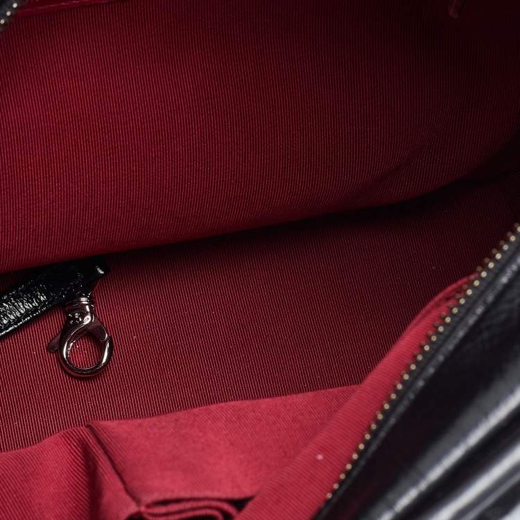 Pre Owned Chanel Black Quilted Wool and Leather Medium Coco Gabrielle Hobo