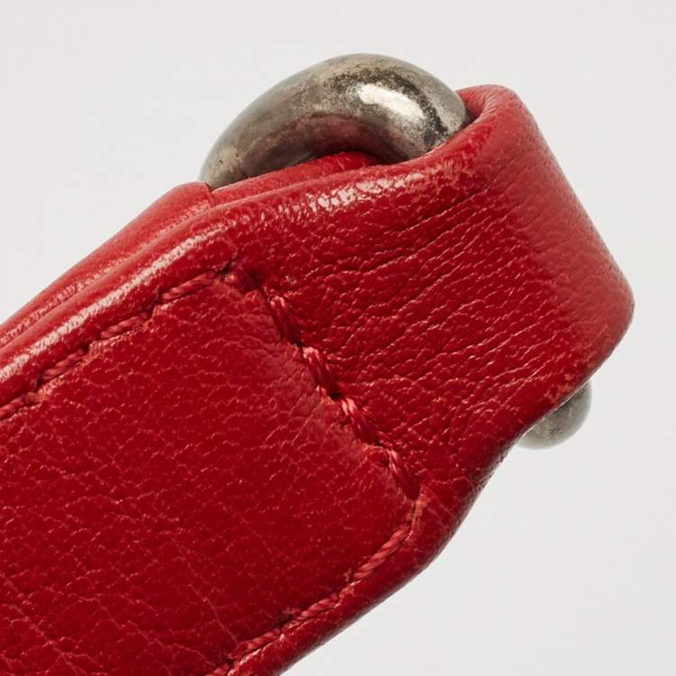 Pre Owned Chanel Red Quilted Leather New Medium Boy Shoulder Bag