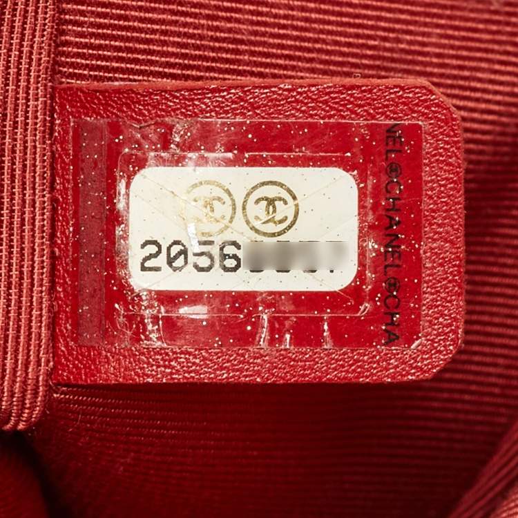 Pre Owned Chanel Red Quilted Leather New Medium Boy Shoulder Bag