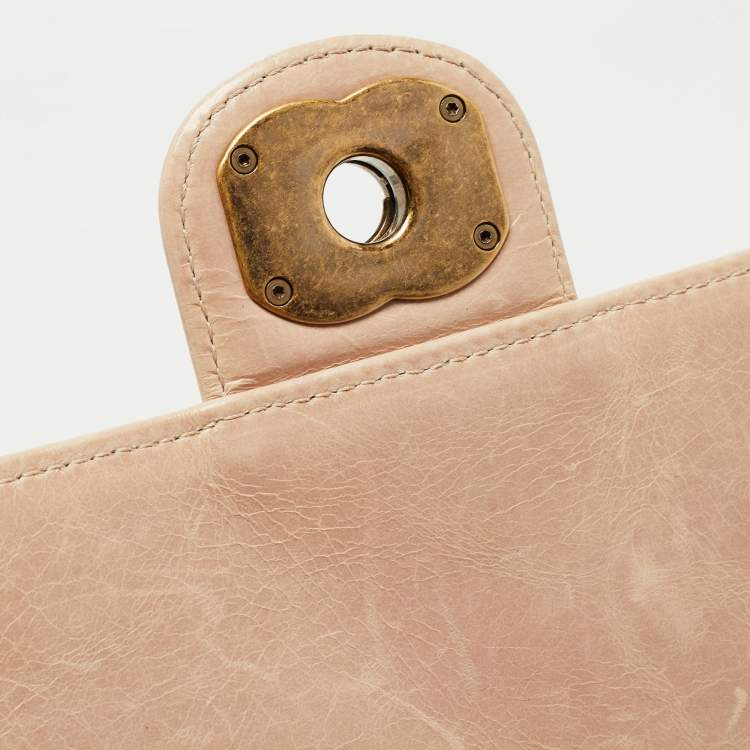 Pre Owned Chanel Beige Quilted Leather Large Perfect Edge Flap Bag