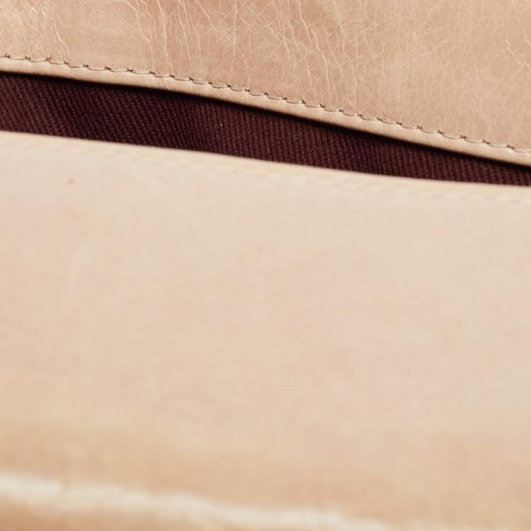 Pre Owned Chanel Beige Quilted Leather Large Perfect Edge Flap Bag