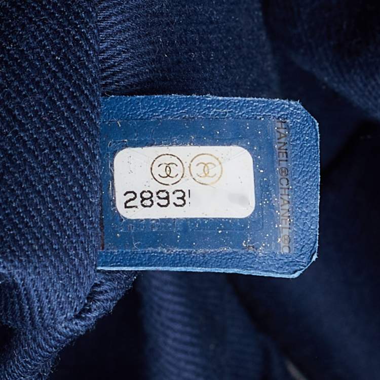 Pre Owned Chanel Blue Quilted Canvas and Leather Travel Duffel Bag