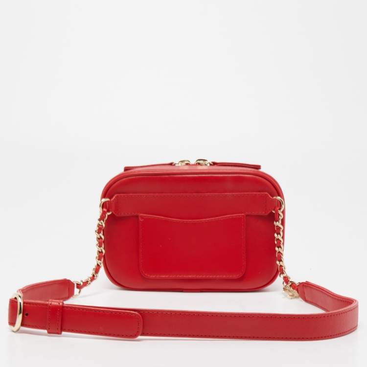 Pre Owned Chanel Red Leather CC Mania Waist Bag