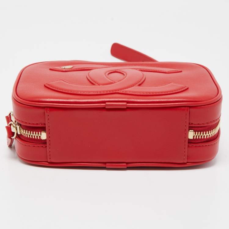 Pre Owned Chanel Red Leather CC Mania Waist Bag