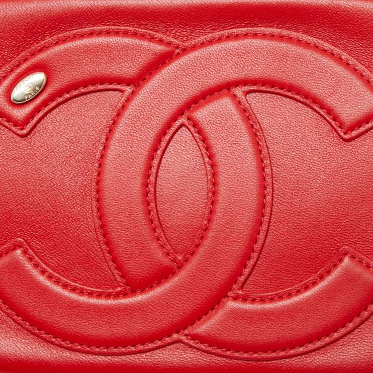 Pre Owned Chanel Red Leather CC Mania Waist Bag