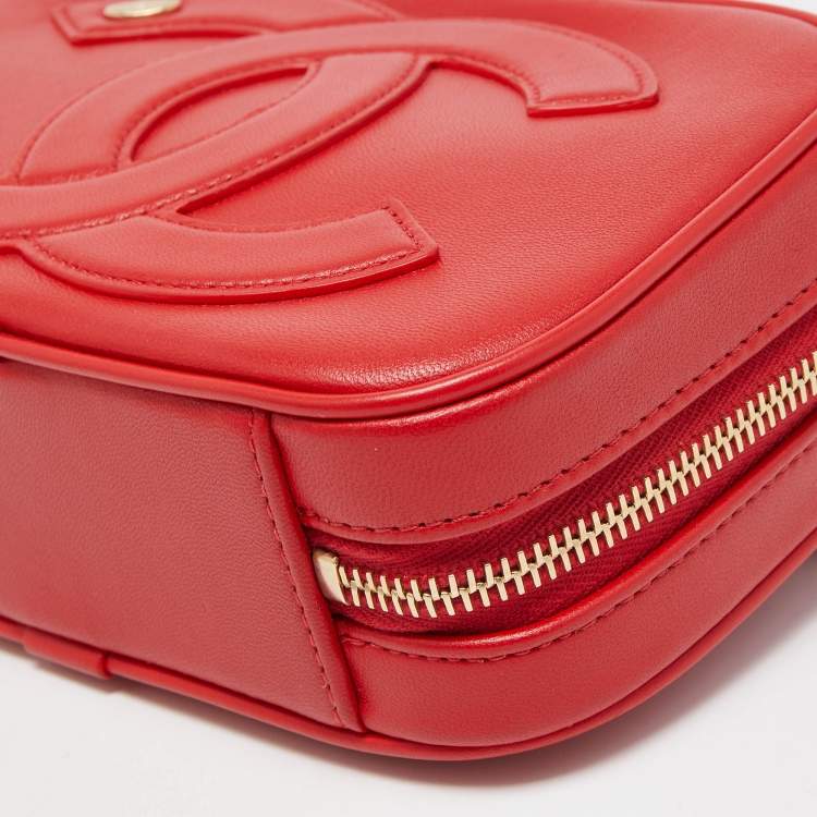 Pre Owned Chanel Red Leather CC Mania Waist Bag