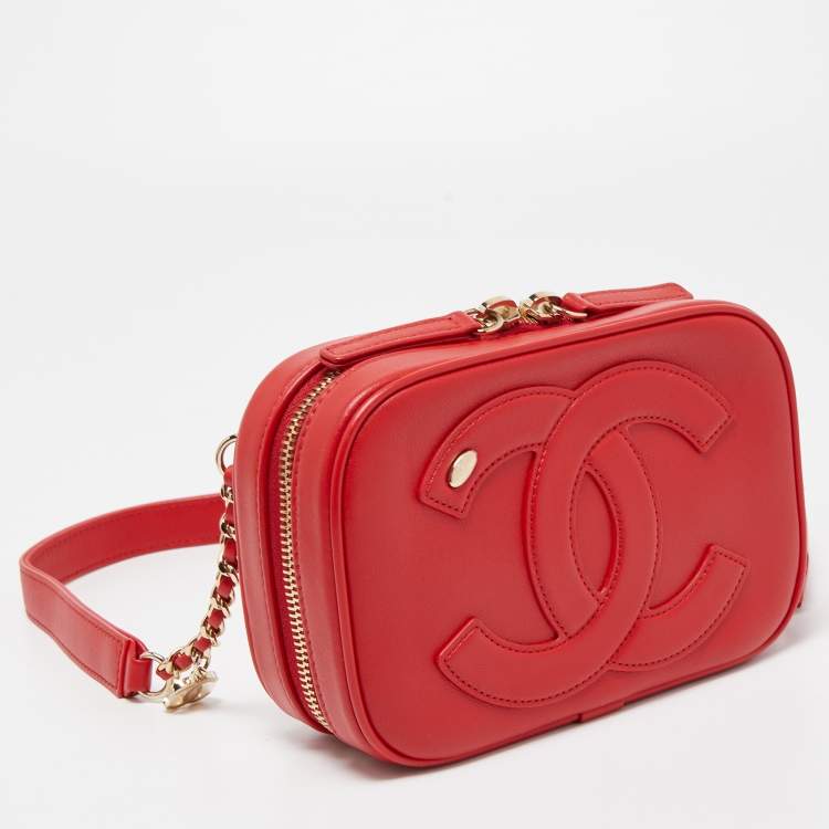 Pre Owned Chanel Red Leather CC Mania Waist Bag