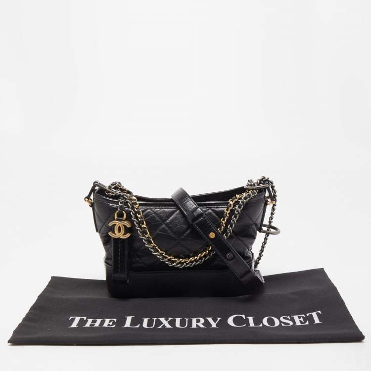 مملوكة مسبقًا Chanel Black Quilted Leather Small Gabrielle Hobo
