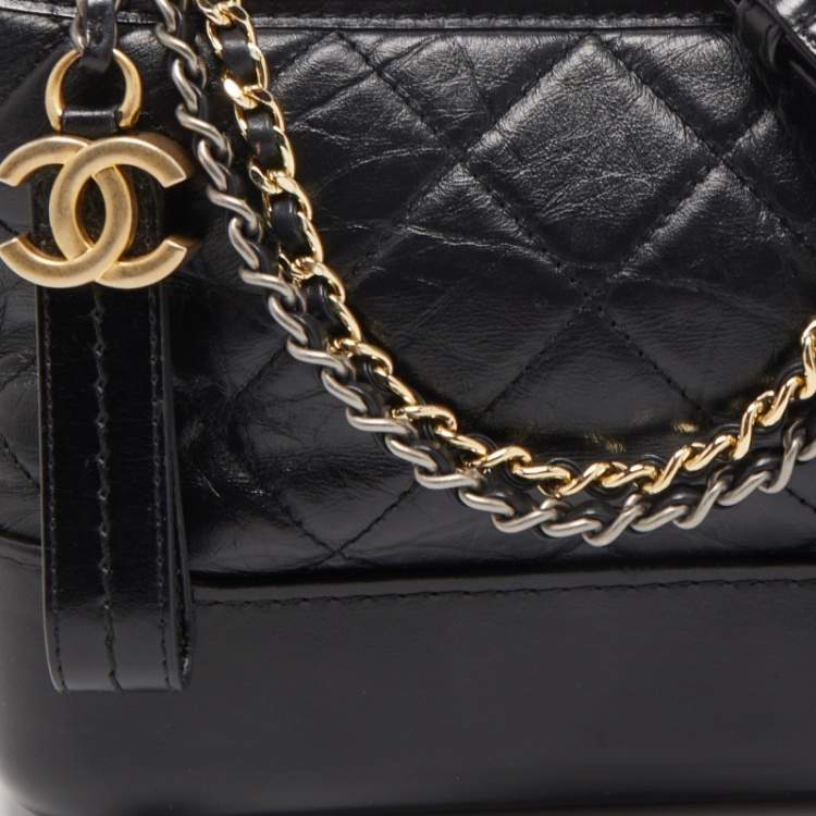 مملوكة مسبقًا Chanel Black Quilted Leather Small Gabrielle Hobo