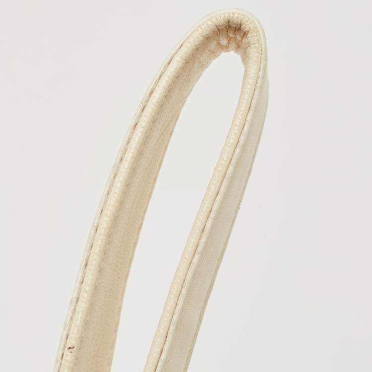 Pre Owned Chanel Black/White Stripe Fabric and Leather Zip Wristlet Clutch