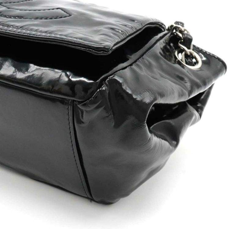 Pre Owned Chanel Vintage Black Leather Chain Flap Bag