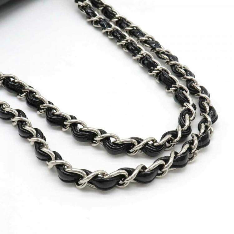 Pre Owned Chanel Vintage Black Leather Chain Flap Bag