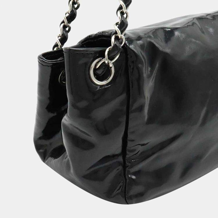 Pre Owned Chanel Vintage Black Leather Chain Flap Bag