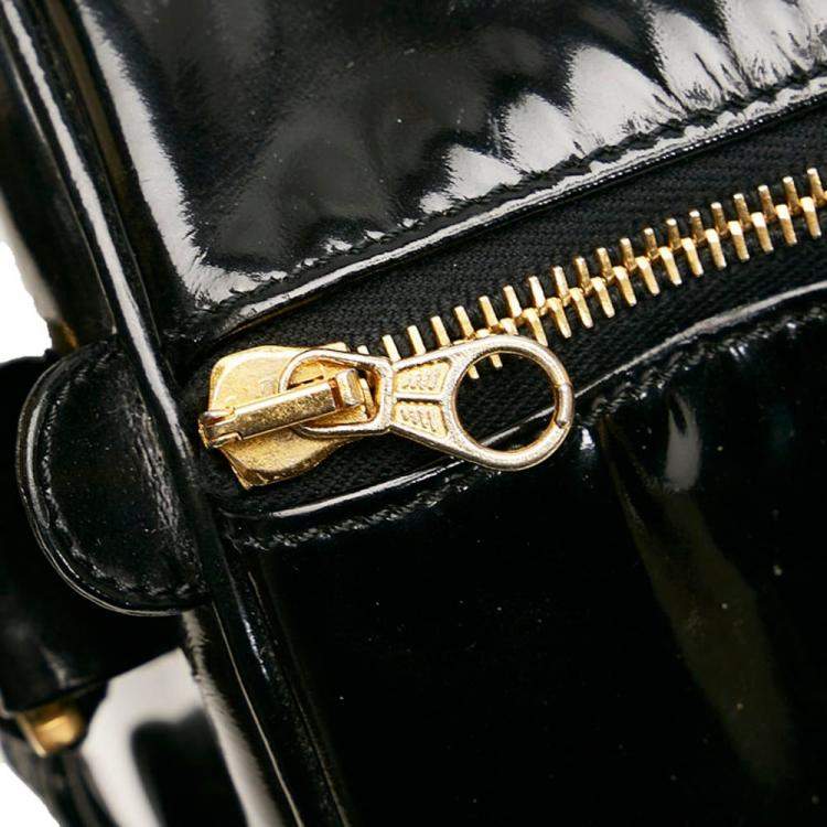 Pre Owned Chanel Vintage Black Patent Leather CC Duffel Bag