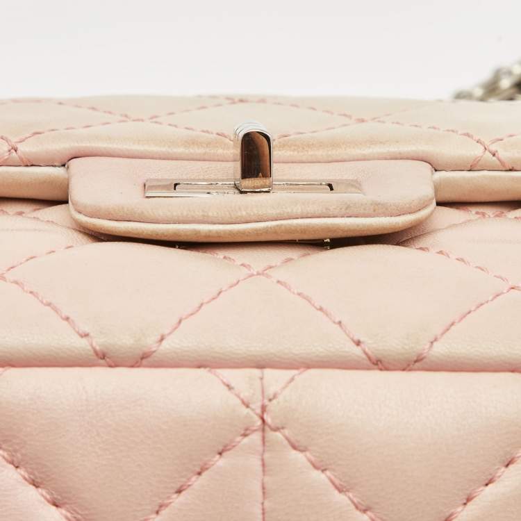 Pre Owned Chanel Pink Ombre Quilted Leather Reissue 2.55 Classic 226 Flap Bag