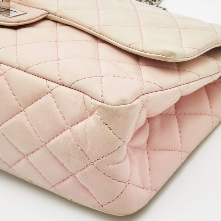 Pre Owned Chanel Pink Ombre Quilted Leather Reissue 2.55 Classic 226 Flap Bag