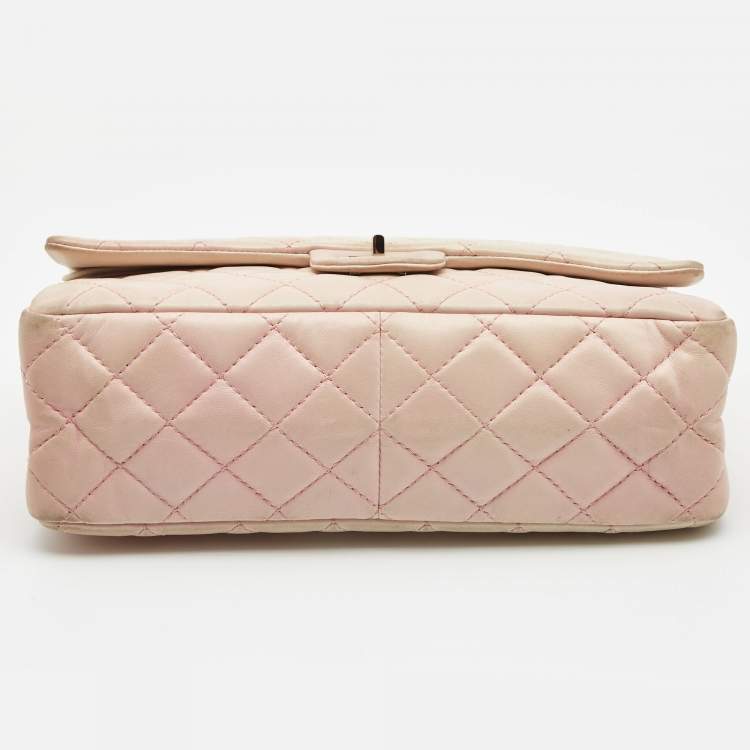 Pre Owned Chanel Pink Ombre Quilted Leather Reissue 2.55 Classic 226 Flap Bag