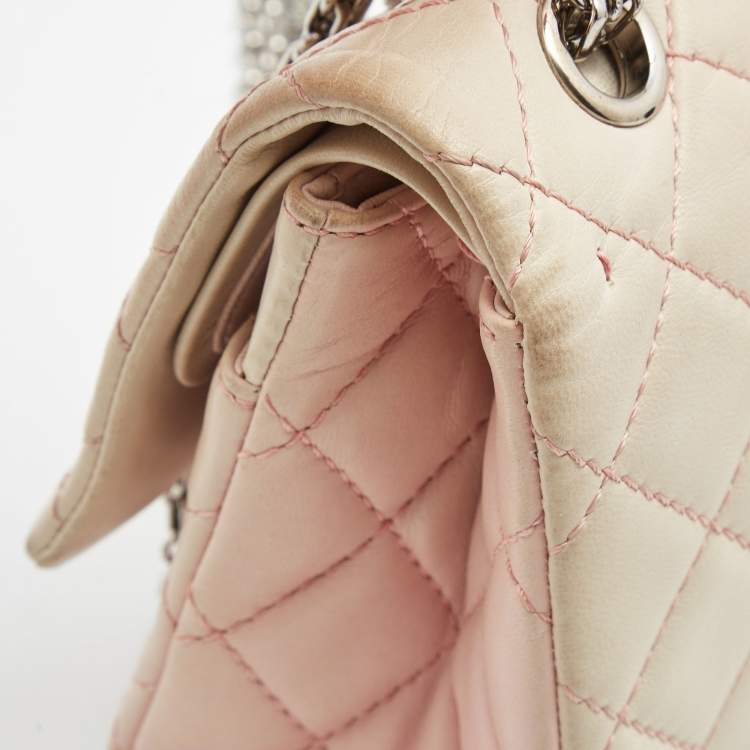 Pre Owned Chanel Pink Ombre Quilted Leather Reissue 2.55 Classic 226 Flap Bag