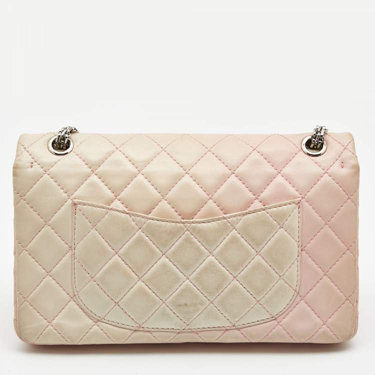 Pre Owned Chanel Pink Ombre Quilted Leather Reissue 2.55 Classic 226 Flap Bag