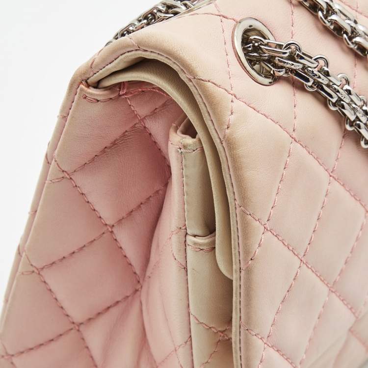 Pre Owned Chanel Pink Ombre Quilted Leather Reissue 2.55 Classic 226 Flap Bag