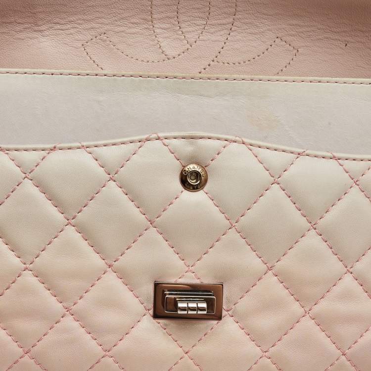 Pre Owned Chanel Pink Ombre Quilted Leather Reissue 2.55 Classic 226 Flap Bag