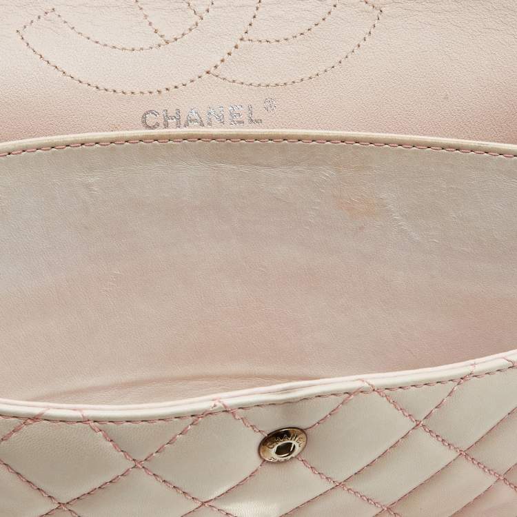 Pre Owned Chanel Pink Ombre Quilted Leather Reissue 2.55 Classic 226 Flap Bag