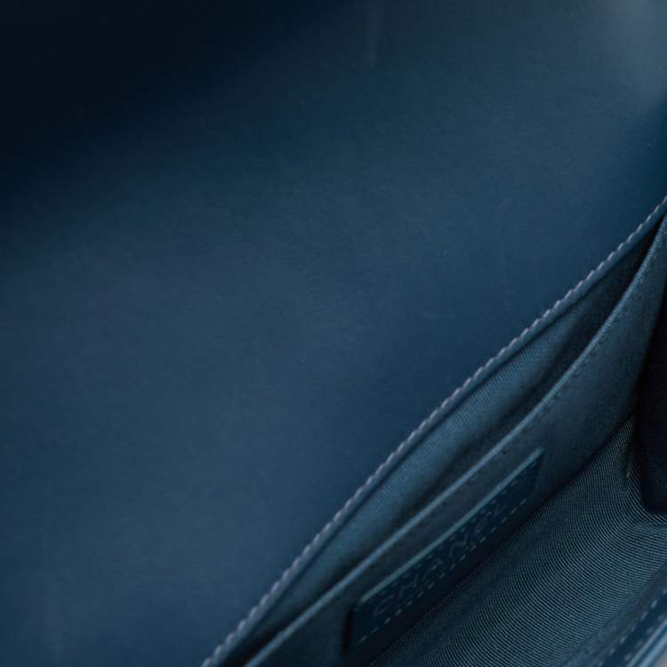 Pre Owned Chanel Blue Quilted Leather Small Boy Flap Bag