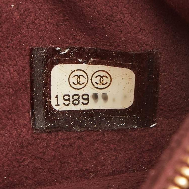 Pre Owned Chanel Black Quilted Caviar Leather CC O Phone Pouch