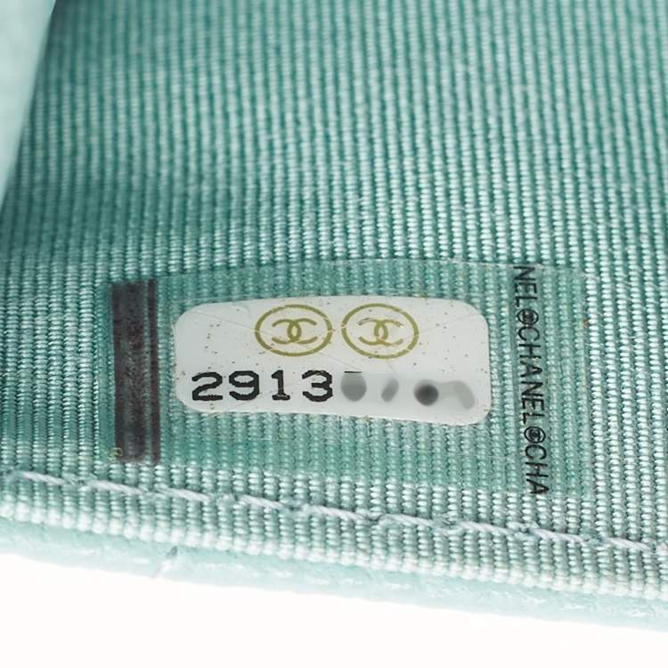 Pre Owned Chanel Celeste Quilted Caviar Leather CC Wallet on Chain 