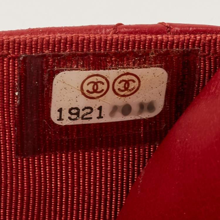 Pre Owned Chanel Red Quilted Leather Classic Wallet on Chain
