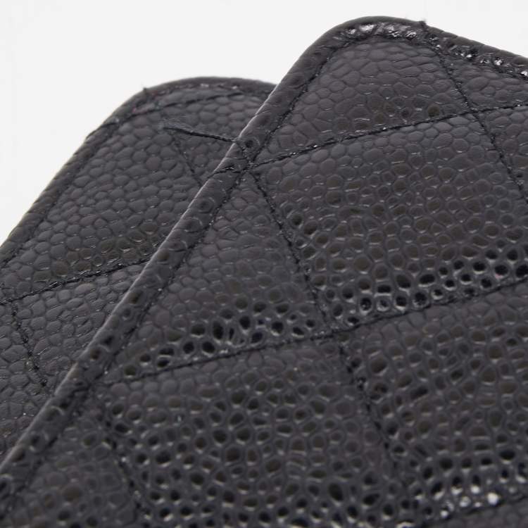 Pre Owned Chanel Black Quilted Caviar Leather WOC Bag