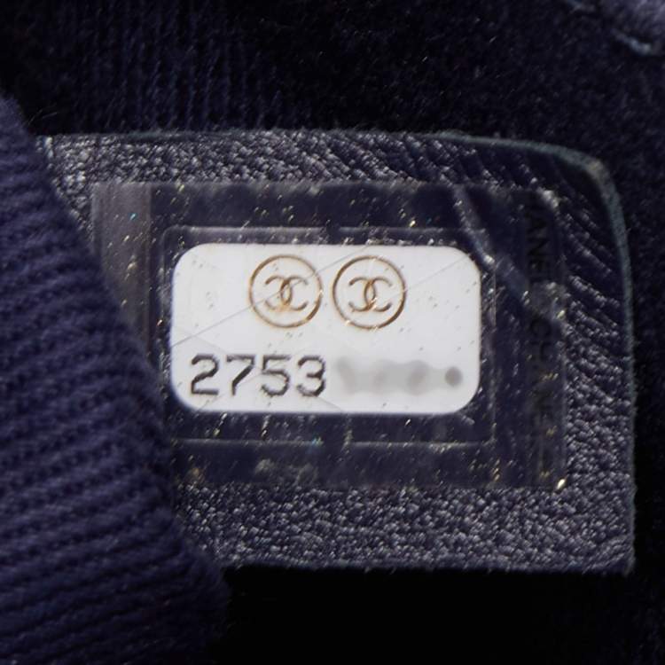 Pre Owned Chanel Blue Quilted Denim and Leather Mini Coco Top Handle Bag