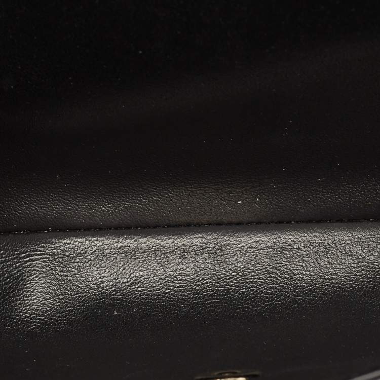 Pre Owned Chanel Black Quilted Leather Knock On Wood Top Handle Bag