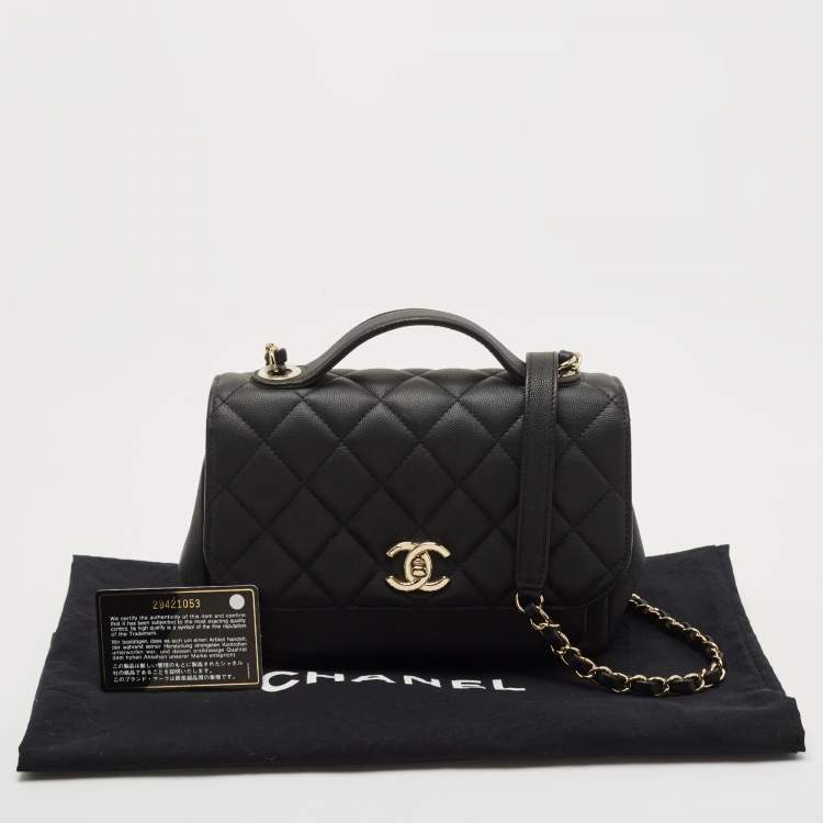 Pre Owned Chanel Black Caviar Leather Small Business Affinity Flap Bag