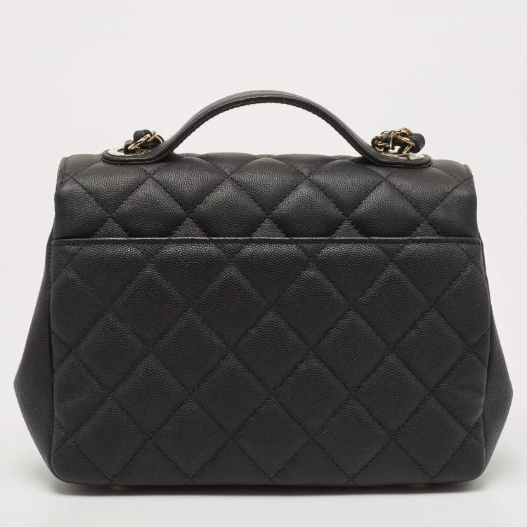 Pre Owned Chanel Black Caviar Leather Small Business Affinity Flap Bag