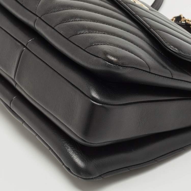 Pre Owned Chanel Black Quilted Leather Small Trendy CC Flap Top Handle Bag