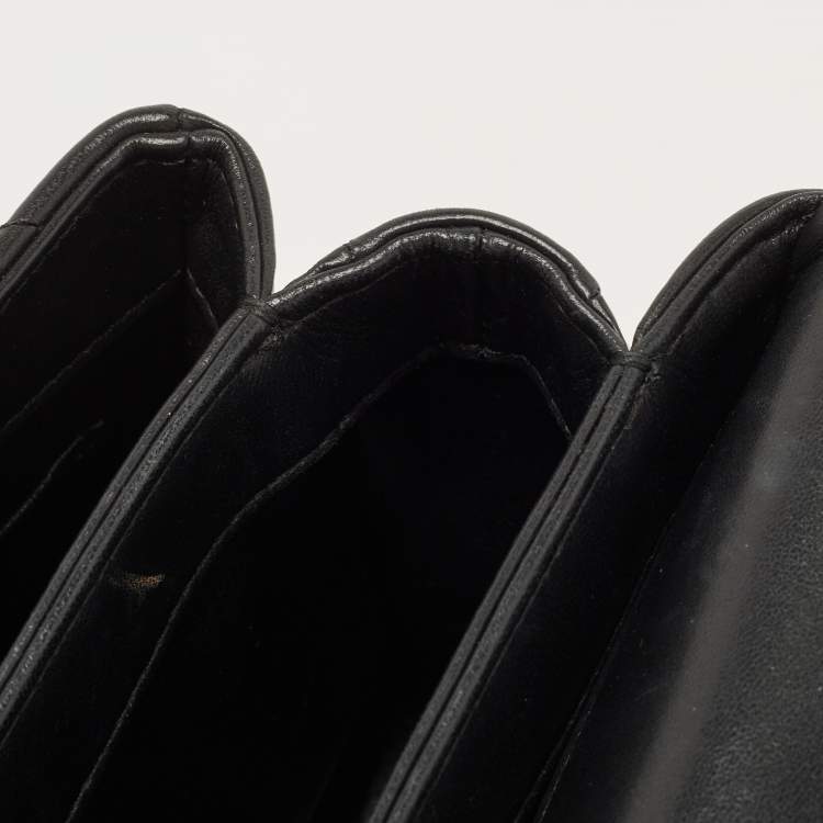 Pre Owned Chanel Black Quilted Leather Small Trendy CC Flap Top Handle Bag