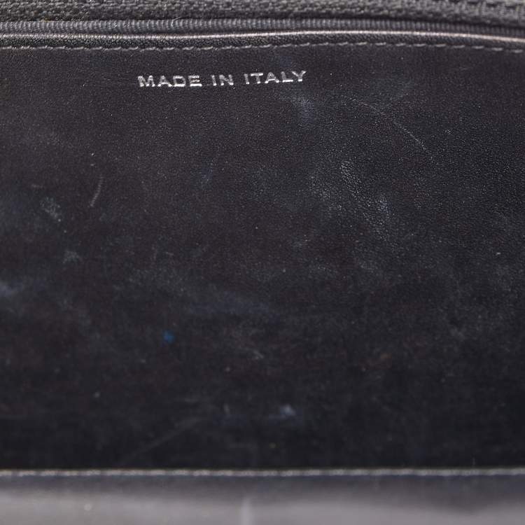 Pre Owned Chanel Black Quilted Patent Leather Classic Wallet on Chain