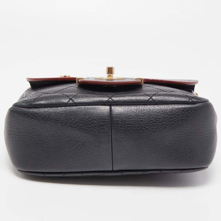 Pre Owned Chanel Black Quilted Leather Archi Chic Flap Bag