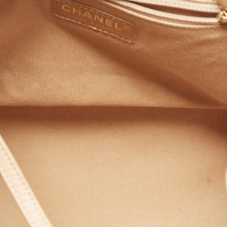 Pre Owned Chanel Beige Quilted Caviar Leather Business Affinity Backpack