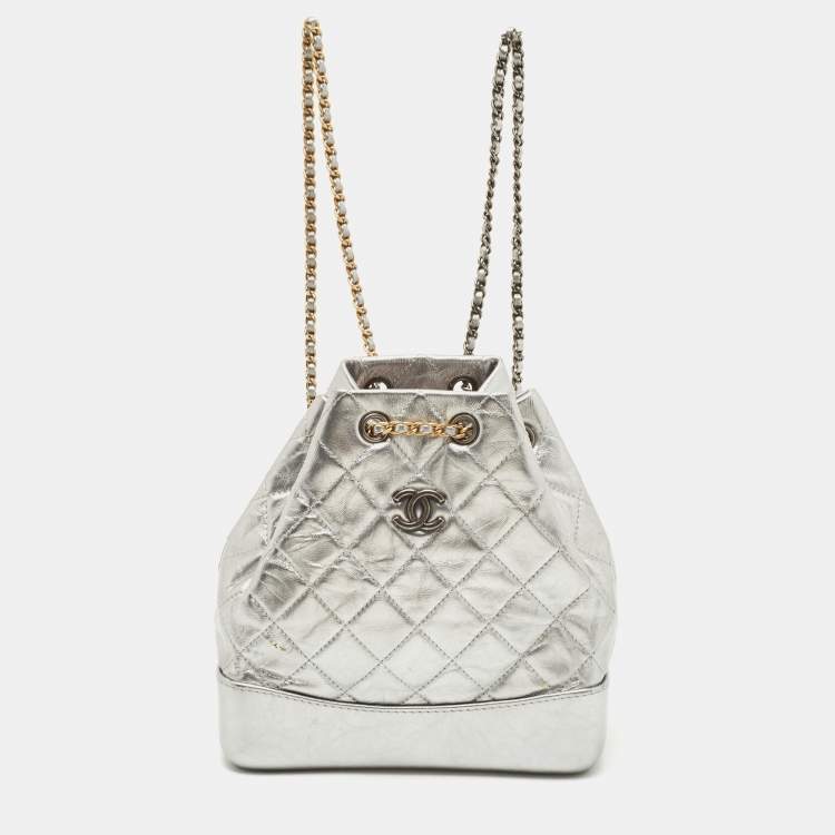 CHANEL Aged Calfskin Quilted Small Gabrielle Backpack White | FASHIONPHILE