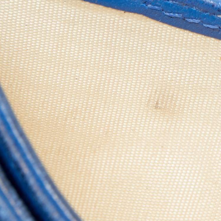 Pre Owned Chanel Blue Quilted Leather Classic Card Holder