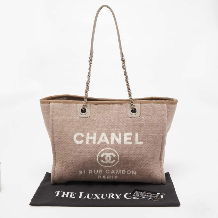 Pre Owned Chanel Beige Canvas Medium Deauville Tote