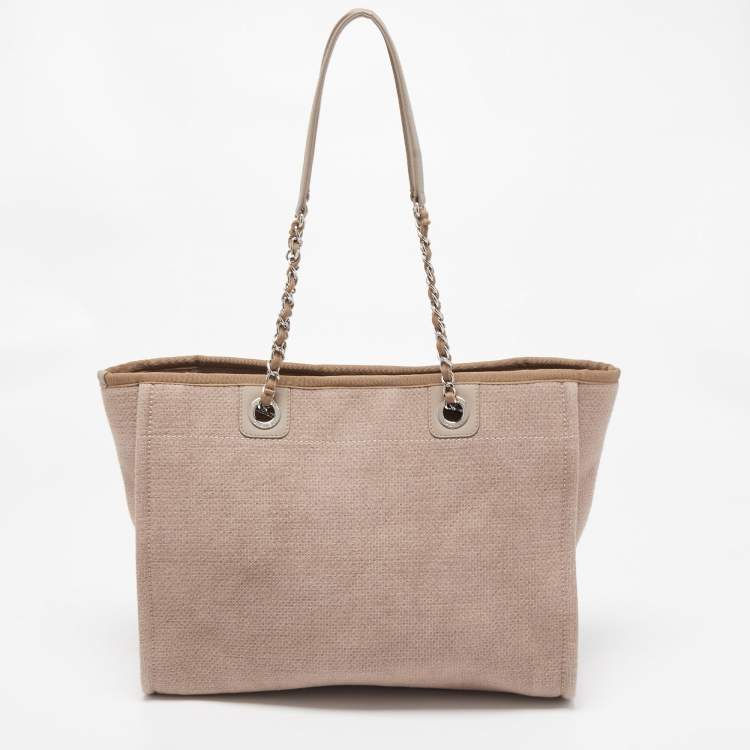 Pre Owned Chanel Beige Canvas Medium Deauville Tote