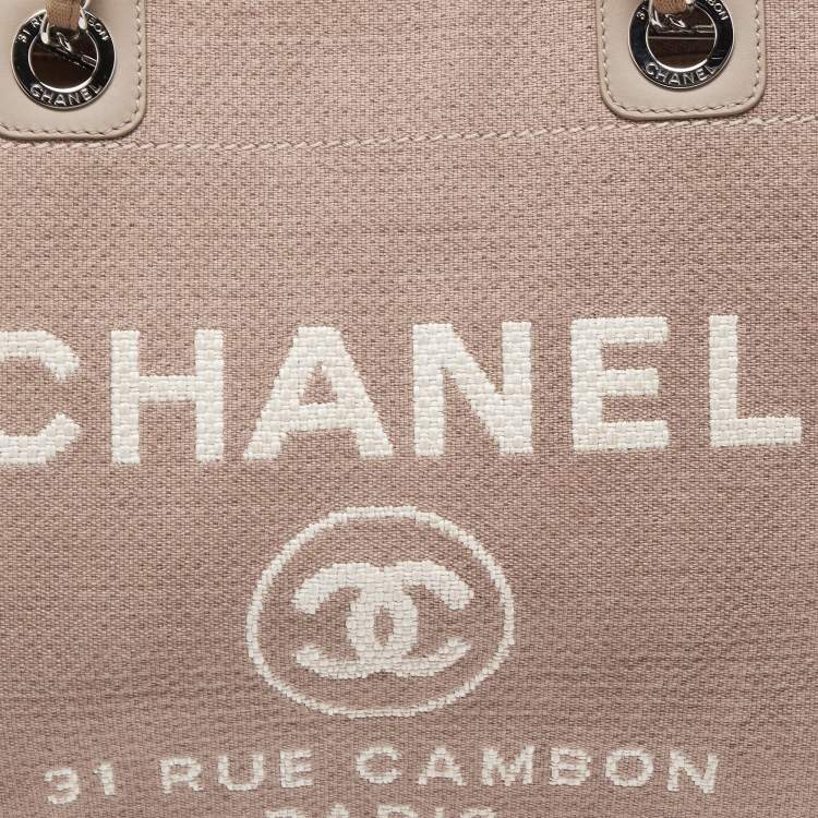 Pre Owned Chanel Beige Canvas Medium Deauville Tote