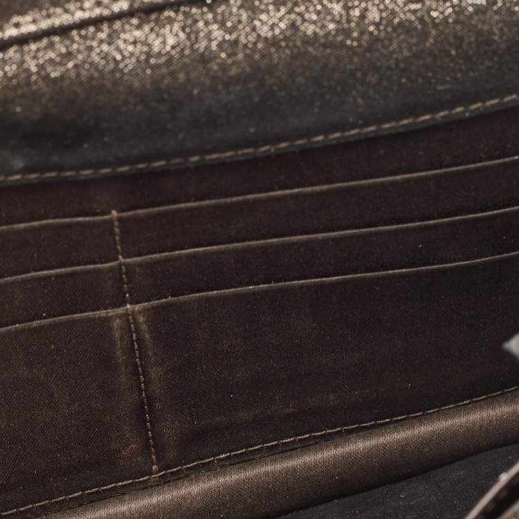 مملوكة مسبقًا Chanel Black Quilted Iridescent Leather Edimbourgh WOC Clutch Bag