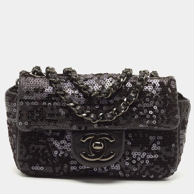 Chanel Timeless Medium Sequins Black / Silver