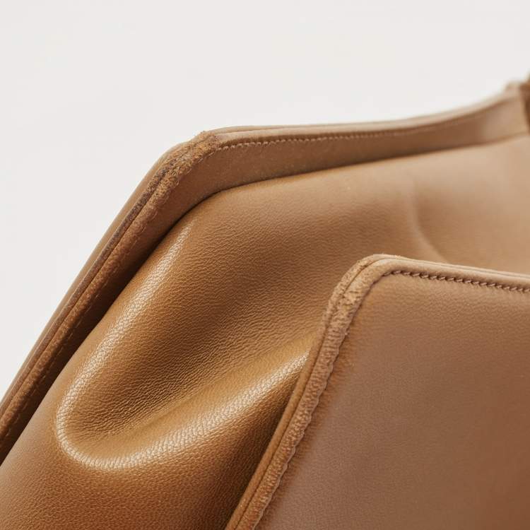 Pre Owned Chanel Beige Quilted Leather Large Boy Flap Bag