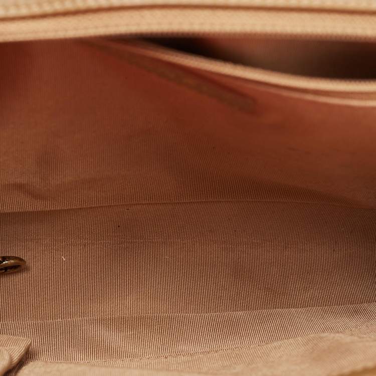 Pre Owned Chanel Beige Quilted Leather Large Boy Flap Bag